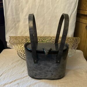 Vintage 1950s Llewellyn gray pearl lite box purse